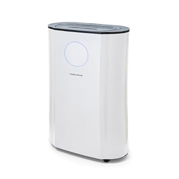Morphy Richards PureFresh 20L/Day Dehumidifier, 40m2 Coverage,Laundry Mode, Extra Long 2m Cord, HEPA Carbon Filter, Low Noise, Premium Air Flow, Touch Control, Smart Function, Defrost, UV/Ion, 270w
