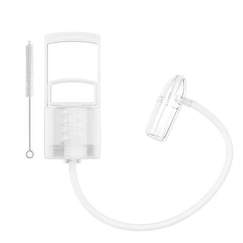 Image of Nasal Aspirator for Baby, Baby Nose Sucker, Booger Sucker with Hand Pump and Non-Invasive Tip to Clear Clogged Passages and Boogers (Translucent White, Standard)