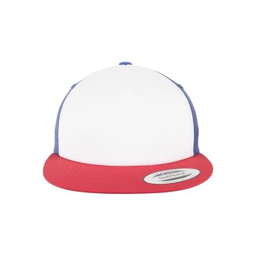 Flexfit Uni Foam Trucker with White Front Cap, red/Wht/Royal, one Size