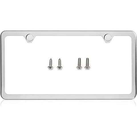LFPartS Slim Style Stainless Steel License Plate Frame Cover