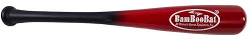 BamBooBats One Hand Training Bat - 18 Inch Bamboo Wood- Perfect for Baseball and Softball Training and Drills for Improved Batting Swing Technique Bat Control Navy Handle/Red Barrel