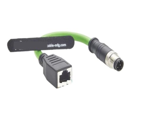 Cable Ethernet M12 código D de 4 pines a RJ45 con blindaje antiinterferencias