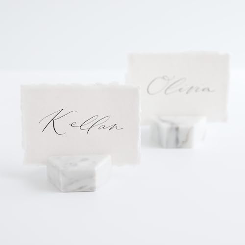 Roselei & Ivory | Marble Place Card Holder (Set of 2) for Card St...