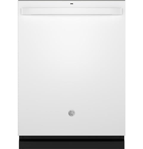 GE GDT670SGVWW 24″ Top Control Built‑In Dishwasher – White, Stainless Steel Interior, 3rd Rack, Sanitize Cycle, 45 dBA