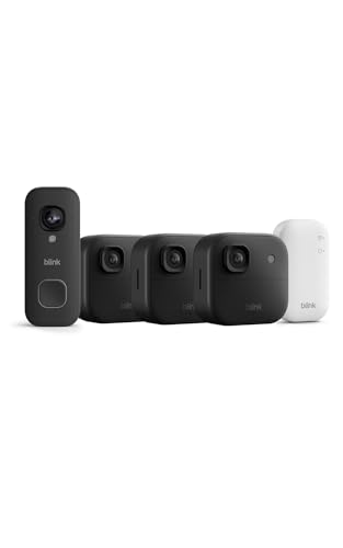 Videocamera esterna 2K+ Blink (ultimo modello) + Blink Videocitofono cablato 2K+ (ultimo modello) — Sistema da 3 videocamera, nero