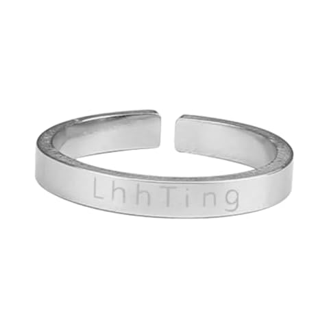LhhTing Silver Simple Rings for Women, 4 mm Elegant Classic Rings Stacking Thumb Ring for Wedding Cover