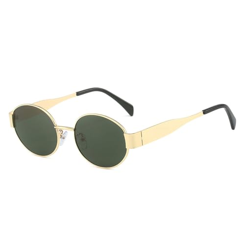 Lunettes de soleil ovales en métal doré pour vos sorties et terrasses ensoleillées