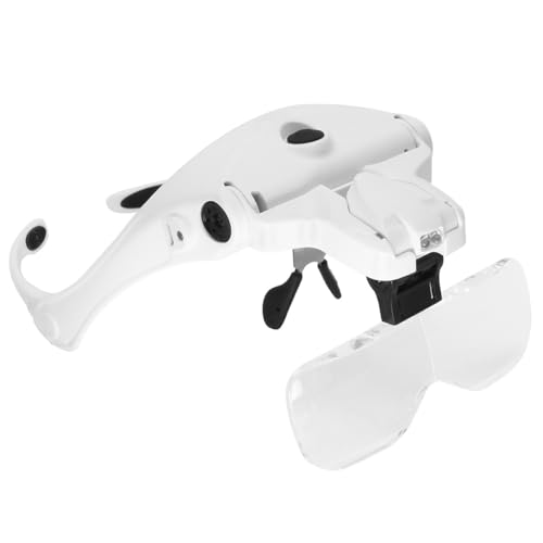 Tiardey Magnifying Glasses with Light LED Headband Magnifier USB Charge Adjustable Hands Magnifying Glass with 2 LED Light and 5 Lenses for Repairs Reading etc - Image 2
