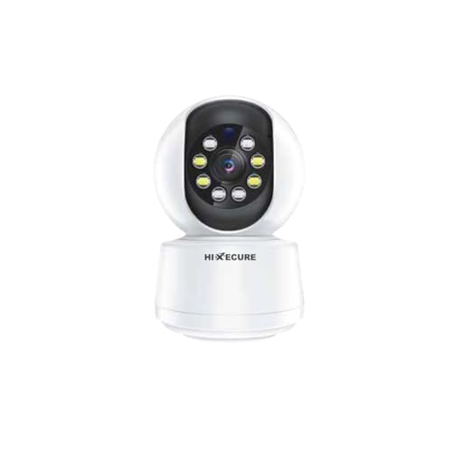 Hixecure 2MP Wi-Fi CCTV Camera with Night Vision | Motion Detection | Two-Way Audio | Pan & Tilt | Supports Cloud Storage | Sound and Light Alarm| Indoor CCTV White