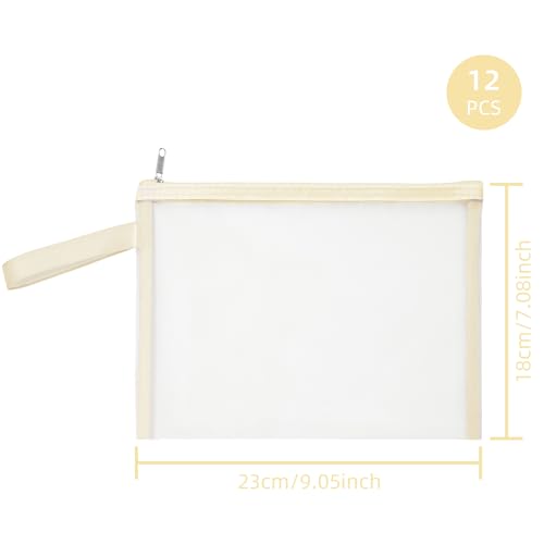 12 Psc Mesh Zipper Pouch Bags,Small Comestic Makeup Bage For Travel, Purse Organizer Pouches (Mike White, A5*12)2