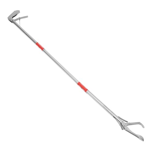 Milisten Foldable Stainless Steel Snake Grabber Non-Slip Reptile Tongs Long Reach Multi-use Crab Picking Tool for Handling Snakes and Seafood