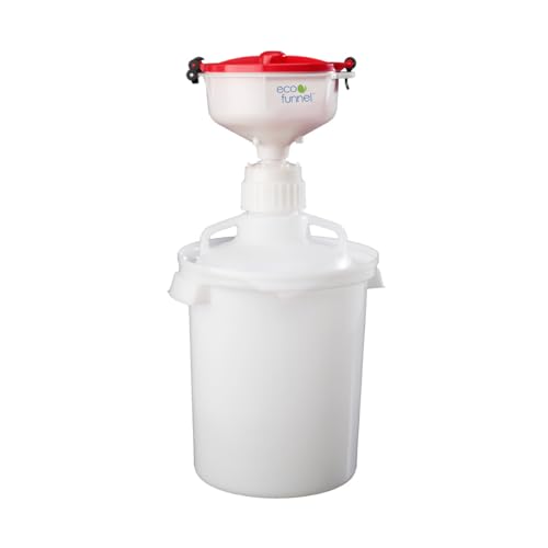 8 inch ECO Funnel System, 10 Liter LDPE Carboy LDPE, 83B, Secondary Container, Blue Lid