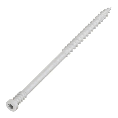 Simpson Strong-Tie FT07300R300W Finish Trim Screw — #7 x 3 in. T10, Trim-Head, Quik Guard, White (300-Qty) miniatura 3