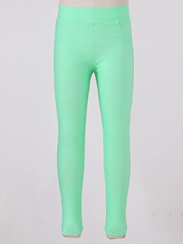 Kids Girls Elastic Waist Super Skinny Jeans Solid Color Slim Fit Casual Legging Pants Footless Trousers4