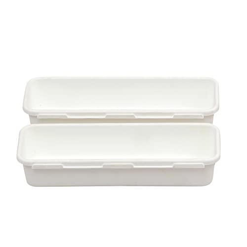 Cutting EDGE Interlocking Drawer Organizer, Medium, White, Set of 2