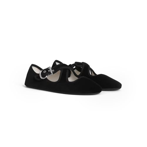 Ballet Flats with Strap Mary Jane Style Cute Round Toe, Comfortable Cross Strap Ballet Flats3