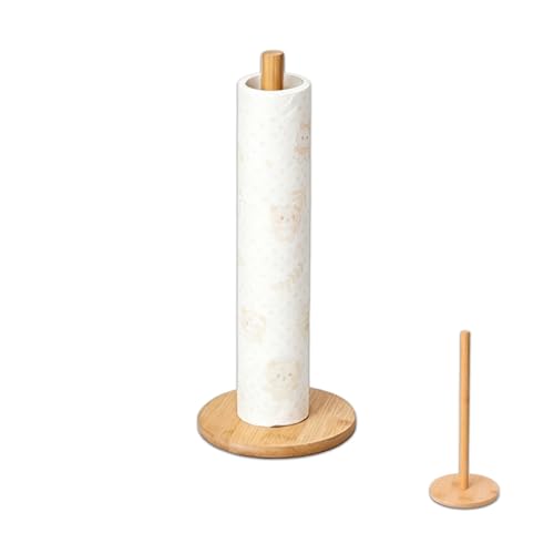 Wooden Kitchen Roll Holder Kitchen Roll Holder Wooden for Countertops Space-Saving Design for Bedroom Bathroom Towel Rolls Countertop and Dining Table(11.5cm/4.53in x 28cm/11.02in)