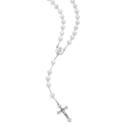 Rosary with White Crystal Beads, Jubilee 2025 Logo, from Vatican – Perfect catholic gifts - Made in Italy2