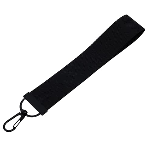Image of IQ Black Nylon Lightweight Wrist Lanyard with clip for Keys