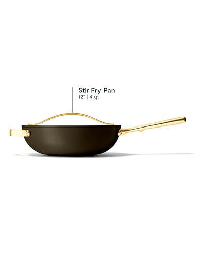 Caraway Non-Stick Stir Fry Pan - 12” Wok-Inspired Pan - Free From Forever Chemicals - High-Sloped Walls - Stainless Steel Handles - Black