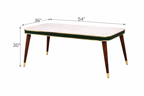 Image of WOODEN SPACE Wooden Dining Table with Nano Composite Marble Top & Solid Wood Base (Vento Dark Gray, 4 Seater, Modern Vento)
