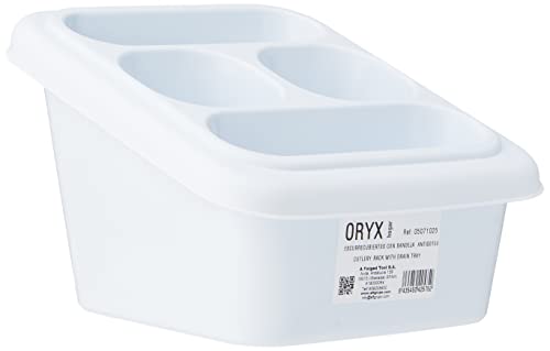 Oryx 5071025 Escurrecubiertos Plástico Con Bandeja Antigoteo.