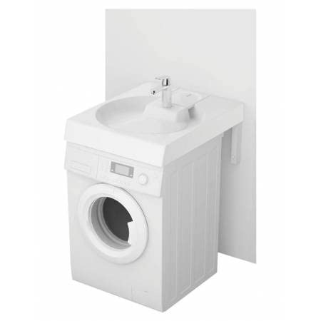 Lavabo de ahorro de espacio en lavadora estándar, GPM GRANDE – Sifón compacto escalonado en la parte trasera – Espacio libre bajo el lavabo de 63 x 60 cm
