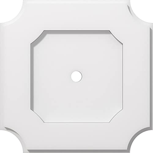Image of Ekena Millwork CMP14LE-01000 Locke Architectural Grade PVC Contemporary Urethane Ceiling Medallions 14 inchOD x 1 inchID x 8 1 /4 inchC x 1 inchP