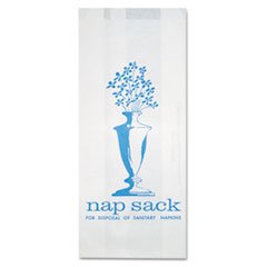 Nap Sack Sanitary Disposal Bags, 4w x 2d x 9h, White, 1000/Carton