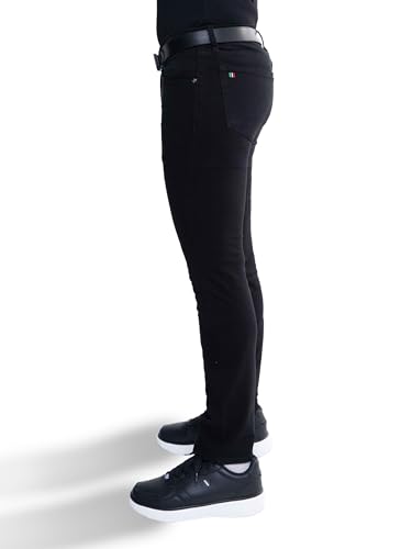 Men's Black Slim Fit Jeans Stretch Denim Pants, Modern and Comfortable Design, Ideal for Casual and Formal Style.2