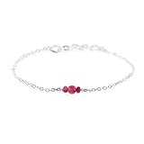 Ruby Dainty Anklet in Sterling Silver