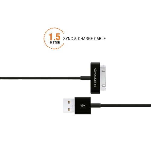 Amkette 30 Pin to USB Charging & Data Sync Cable for iPhone 3G/3GS/4/4s/iPad 1/2/3, iPod Nano 5th/6th Gen and iPod Touch 3rd/4th Gen -1.5m (Black) - Image 4