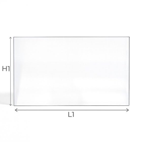 Vitre Jotul FS73 - Verre Rectangle Latéral pour Insert - 222 x 342 mm (L1 x H1) - 4 mm