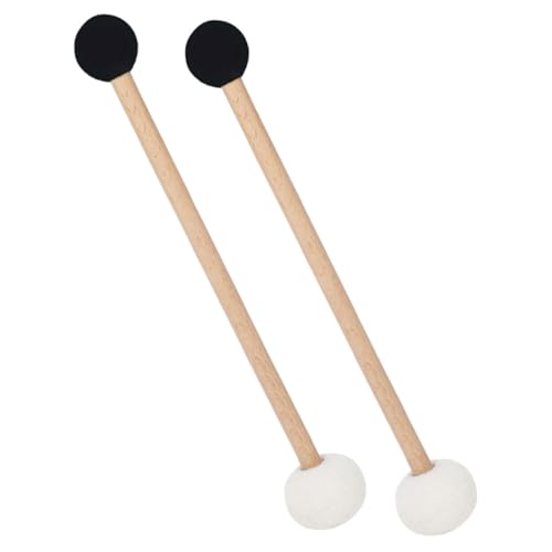 SUPVOX 2Pcs Double Ended Rubber Felt Drum Mallet Sticks Lightweight Percussion Mallets for Drums for Beginners and Professionals for Snare and Bass Drums