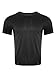 dPois Men Quick-Drying Breathable Mesh Sports Top Round Neck Short SleeveT-Shirt for Basketball Athletic Activities Black L/2点