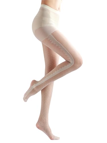 Image of Sahabowi Women Tights, Sheer High Waist Pantyhose, Vintage Control Top Stockings, Siwa7