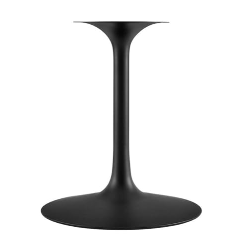 Image of Modway Lippa 54 inch Oval-Shaped Mid-Century Modern Dining Table with Artificial Marble Top and Black Base