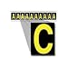Brady 7890-C, 78913 1.5" x 0.875" Vinyl 7890 Letter Label w/Legend: C, Yellow on Black, 50 Cards