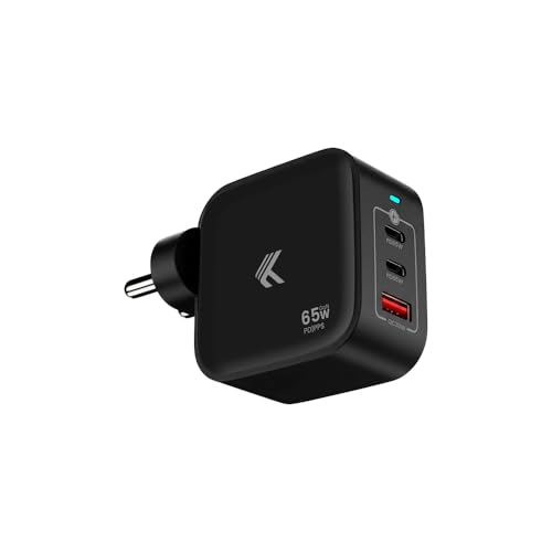 Image of KARWAN Original 65W GaN Charger Multi Port Adapter for Laptops (Dell,HP,ASUS,Samsung) MacBook, iPhone, Android Smartphones & More, 3 Port Compact Superfast Charger with GaN, QC 3.0 & PD-3.1 Technology