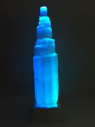 ZnranyiiXY 6"- 6.5" Selenite Crystal Point Specimen Selenite Tower Base Reiki Chakra