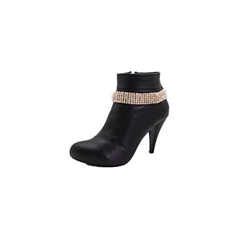 TrendyFashionJewelry Women Western Rhinestones Boot Chain Metal Bracelet Gold Anklet Shoe Charm Cover