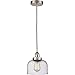 Innovations Lighting 616-1PH-SN-G74-LED Bell - 1 Light Mini Pendant in Industrial Style-10 Inches Tall and 8 Inches Wide, Choose Lamping Option: LED, Shade Options: Seedy Glass