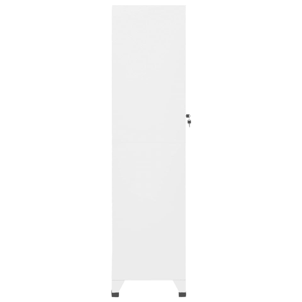 Armadietti Metallici Armadietti per spogliatoio Armadietto con Serratura Bianco 38x45x180 cm in Acciaio Per impiegati casa ufficio scuola palestra