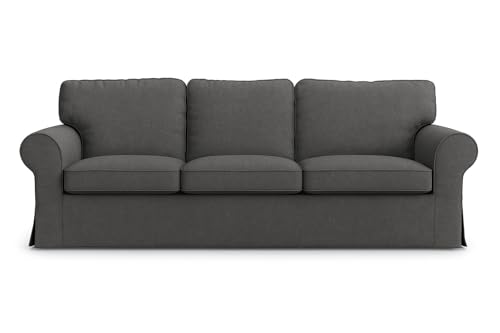 FMCTL Ektorp Sofa Cover 3 Seat Replacement for IKEA Ektorp Sofa Cover, Ektorp Couch Cover, Ektorp Cover Only!(Daily Dark Grey)