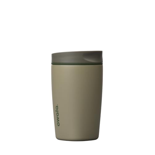 Image of Owala SmoothSip Slider Insulated Stainless Steel Coffee Tumbler, Reusable Iced Coffee Cup, Hot Coffee Travel Mug, BPA Free 12 oz, Off Road