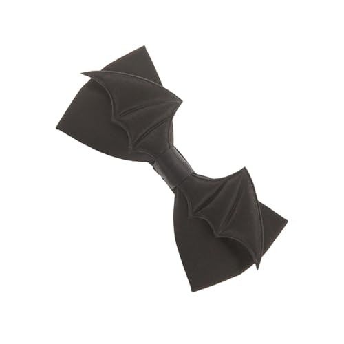 Pre-Tied Bowtie With Adjustable Strap Gothic Black Bat Wing Bowknot Necktie Neckwear For Halloween Party Cosplay Costume PU B