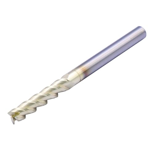 Image of 3Pcs 1 /4 inch 3 Flute Carbide Long Square End Mill for Aluminum, ZrN Coated | 45 Degree Helix, Solid Carbide, 1 /4 inch Cutting Diameter, 1 /4 inch Shank Diameter, 1-1 /4 inch Length of Cut, 3-1 /4 inch Overall Length