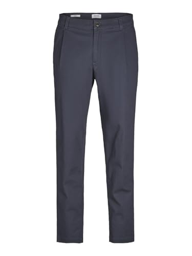 Image of Jack & Jones Men's Navy Mid Rise Regular Fit Pants