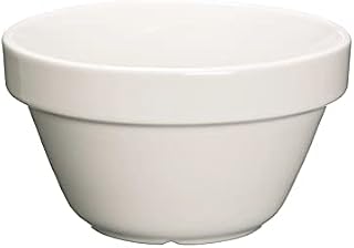 KitchenCraft Home Made Pudding Basin / Serving Bowl, Ceramic, White, Medium (600 ml)