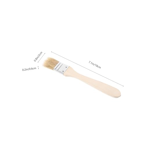 Mikikit 2Pcs Barbecue Basting Brush Set with Wooden Handle Pig Hair Baking Brush for Grilling Marinades and Sauces for Kitchen Outdoor Cooking and Camping